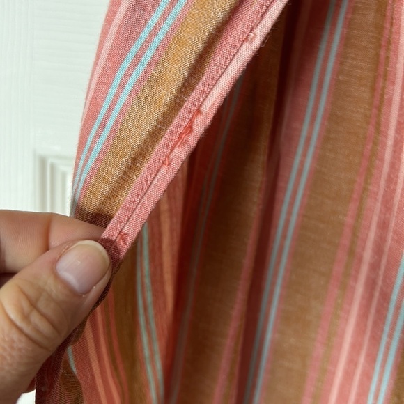 DREW Emerson Wide Split Leg Strapless Linen Blend Striped Romper Size Small - Picture 8 of 16